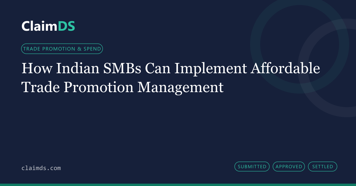 ClaimDS article banner: How Indian SMBs Can Implement Affordable Trade Promotion Management