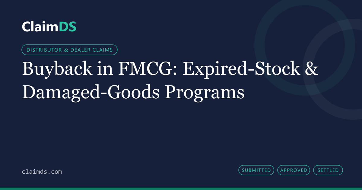 ClaimDS article banner: Buyback in FMCG: Expired-Stock & Damaged-Goods Programs