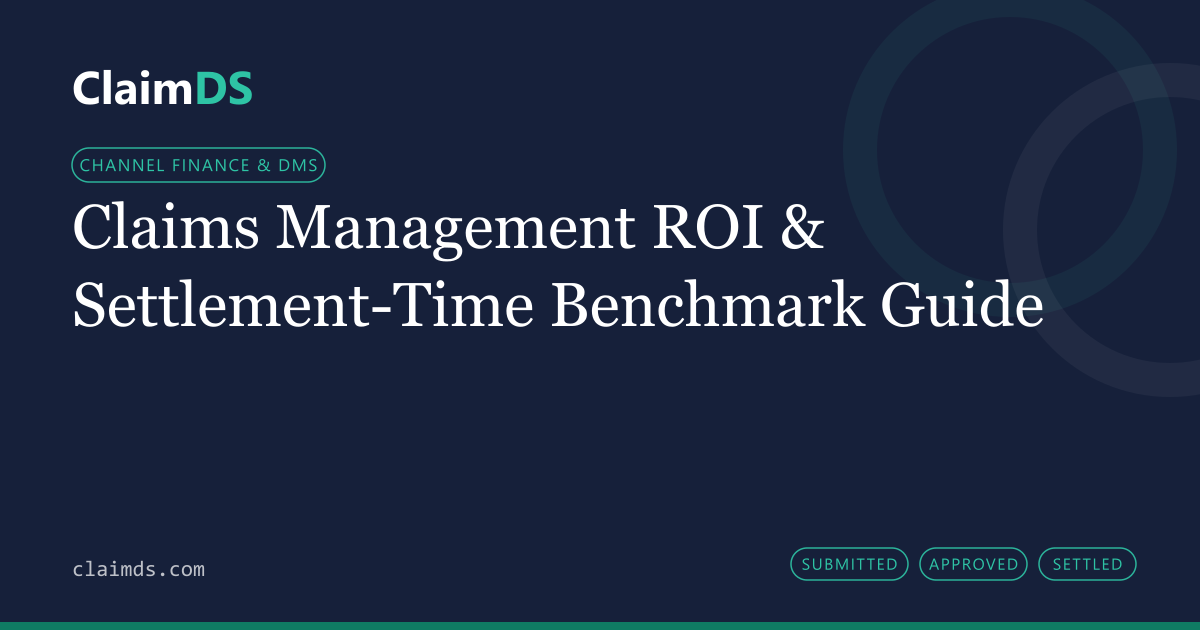 ClaimDS article banner: Claims Management ROI & Settlement-Time Benchmark Guide