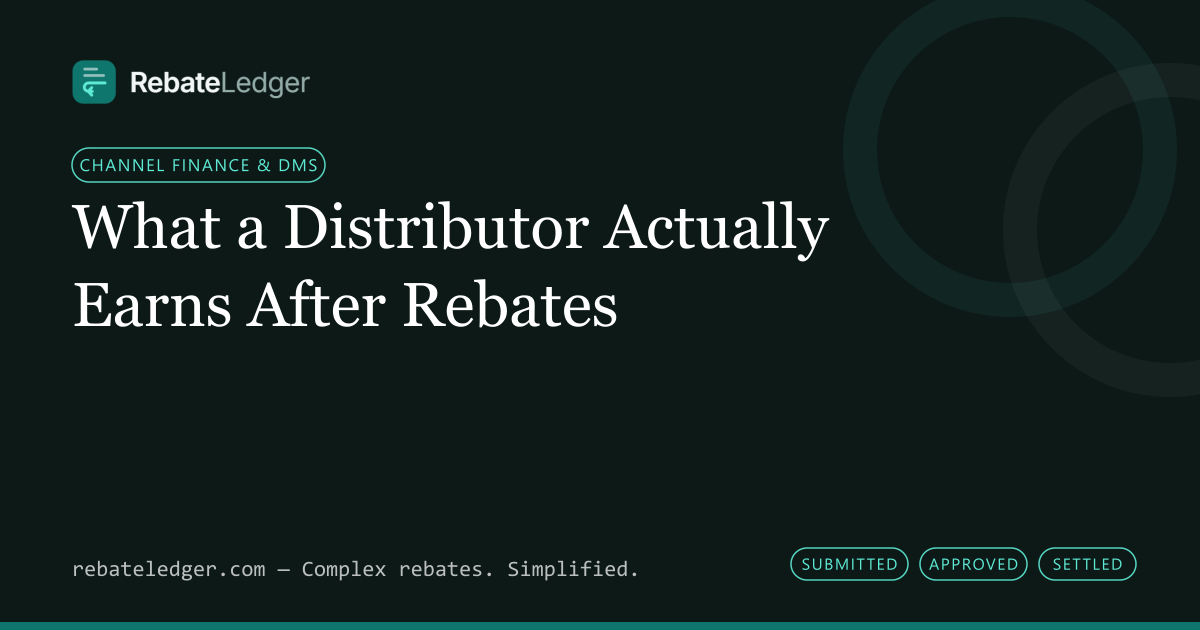 RebateLedger article banner: What a Distributor Actually Earns After Rebates