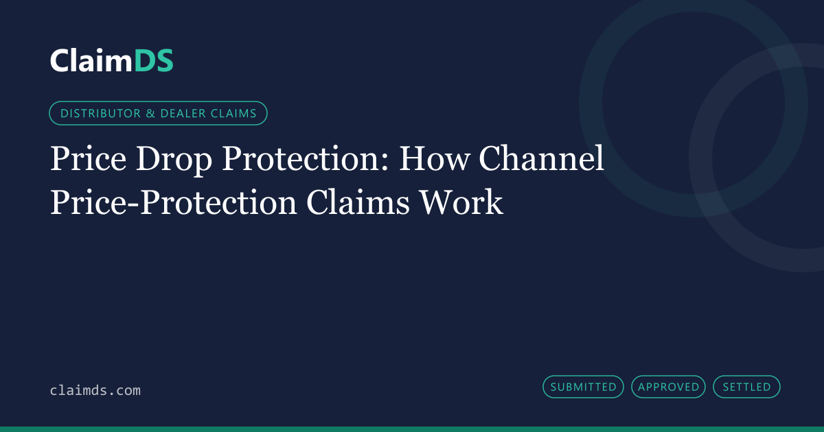 ClaimDS article banner: Price Drop Protection: How Channel Price-Protection Claims Work